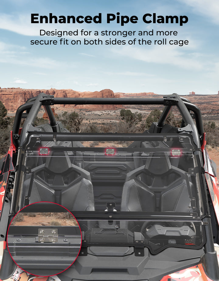 Upgraded Flip Windshield with Slide Window for 2020-2024 RZR PRO XP/4
