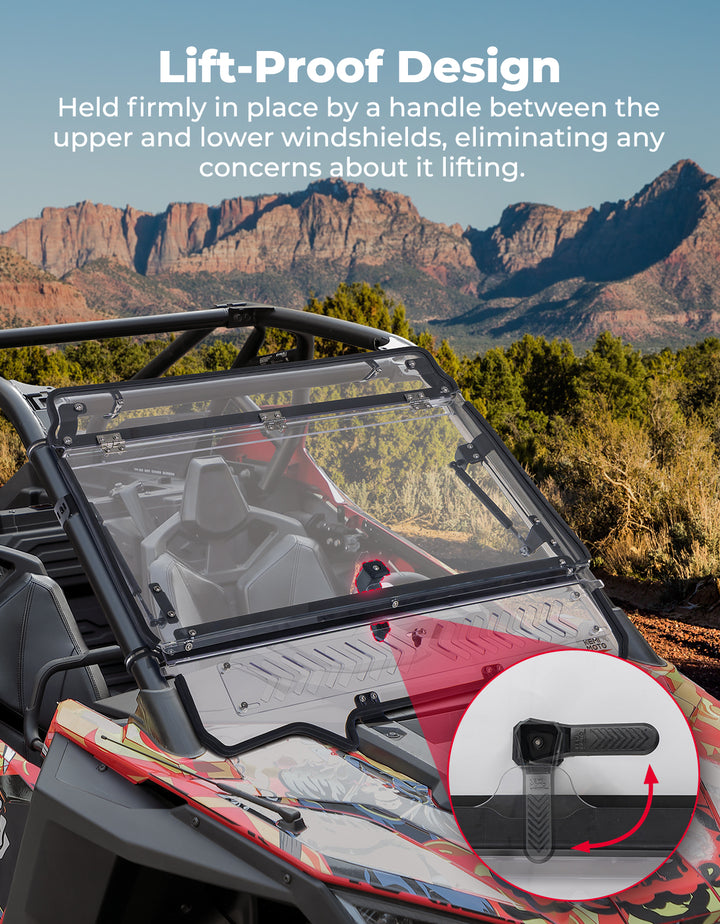Upgraded Flip Windshield with Slide Window for 2020-2024 RZR PRO XP/4