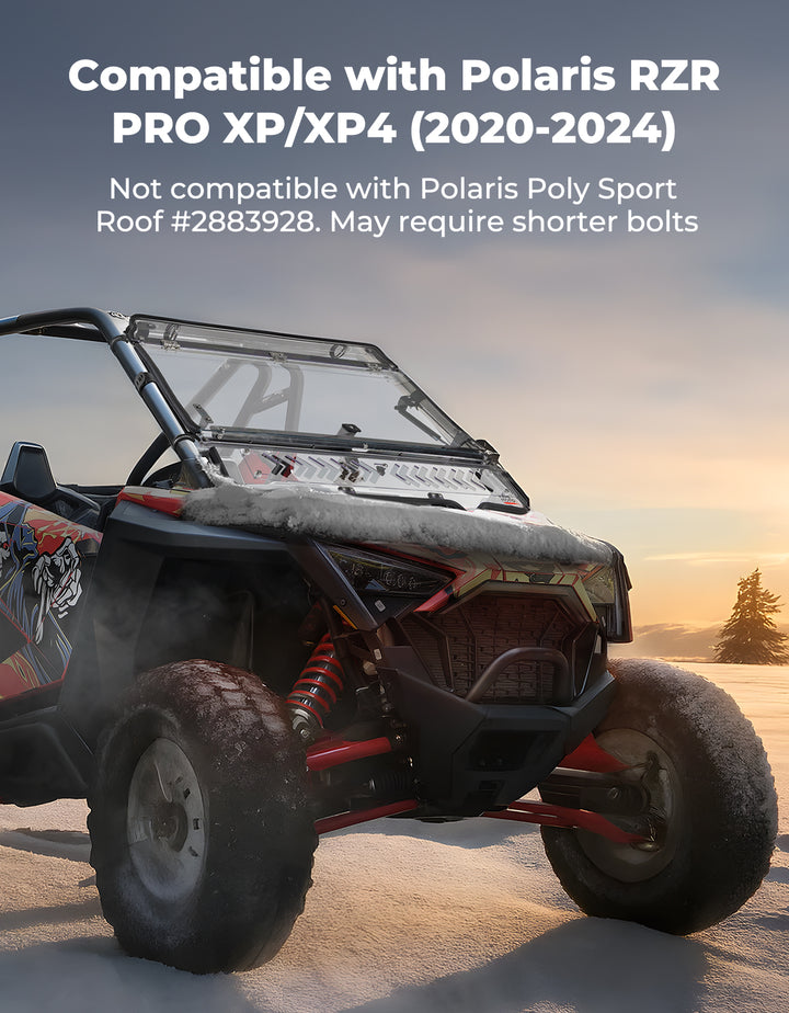 Upgraded Flip Windshield with Slide Window for 2020-2024 RZR PRO XP/4