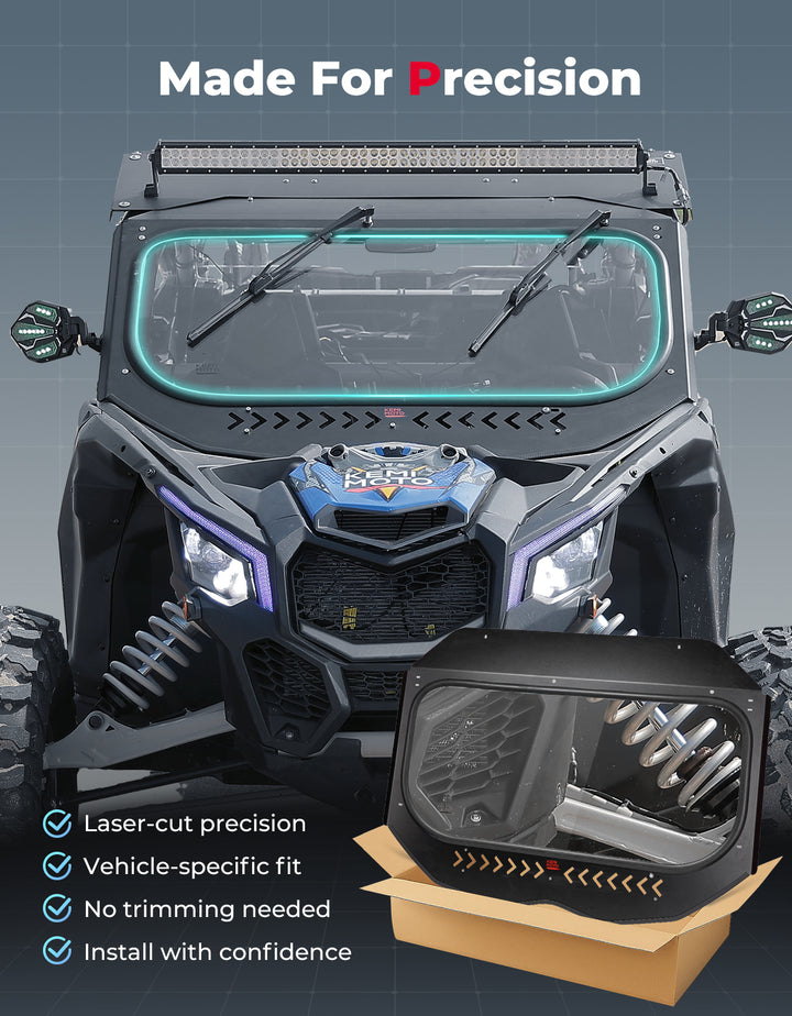 Glass Windshield with Sliding Vents for Can-Am Maverick X3 / X3 MAX