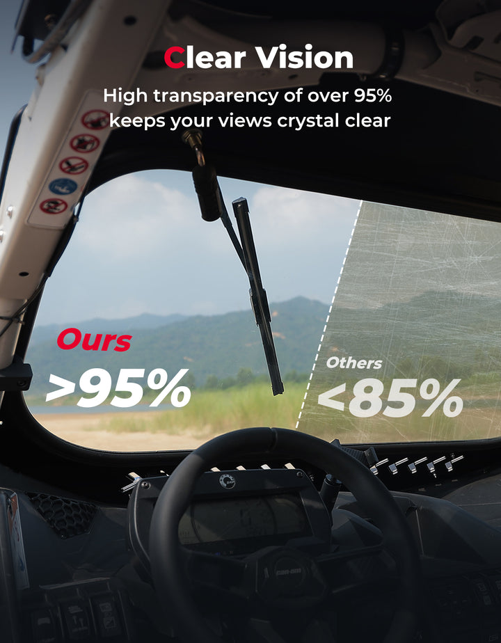 Glass Windshield with Sliding Vents for Can-Am Maverick X3 / X3 MAX