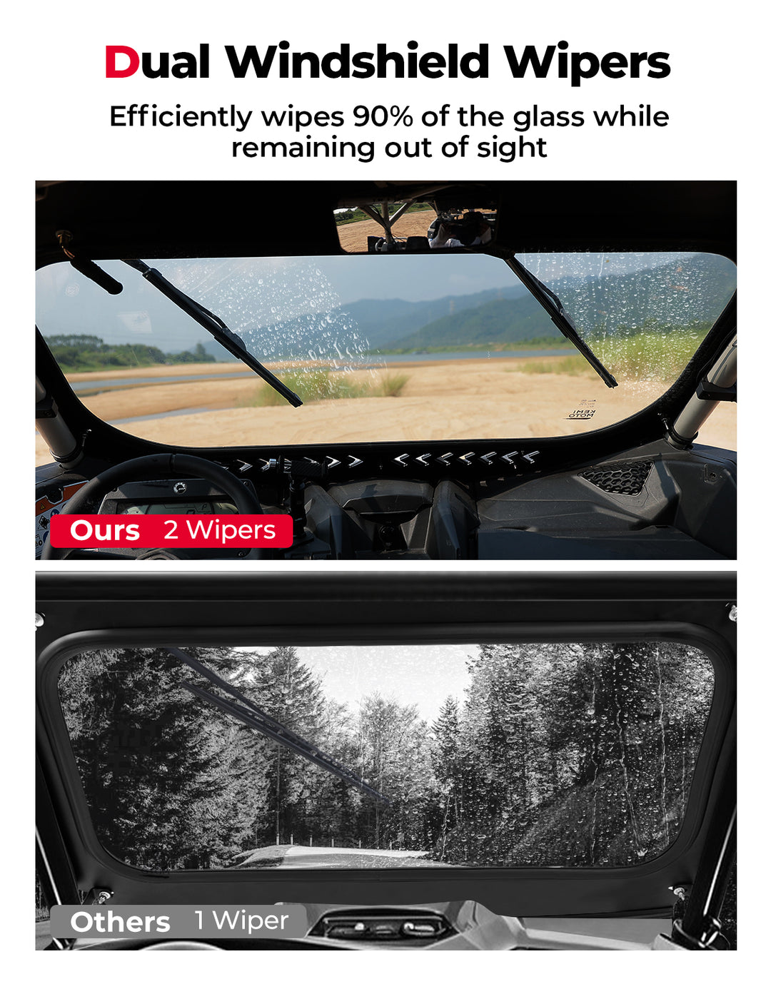 Glass Windshield with Sliding Vents for Can-Am Maverick X3 / X3 MAX