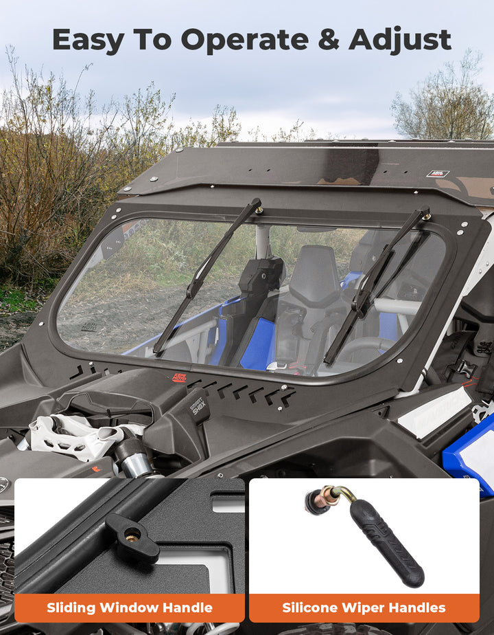 Glass Windshield with Sliding Vents for Can-Am Maverick X3 / X3 MAX