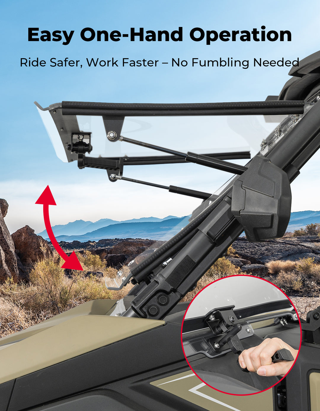 3-in-1 Flip Windshield for 2023+ CFMOTO ZForce 950 Sport | 800 Trail