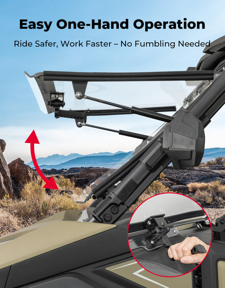 3-in-1 Flip Windshield for 2023+ CFMOTO ZForce 950 Sport | 800 Trail