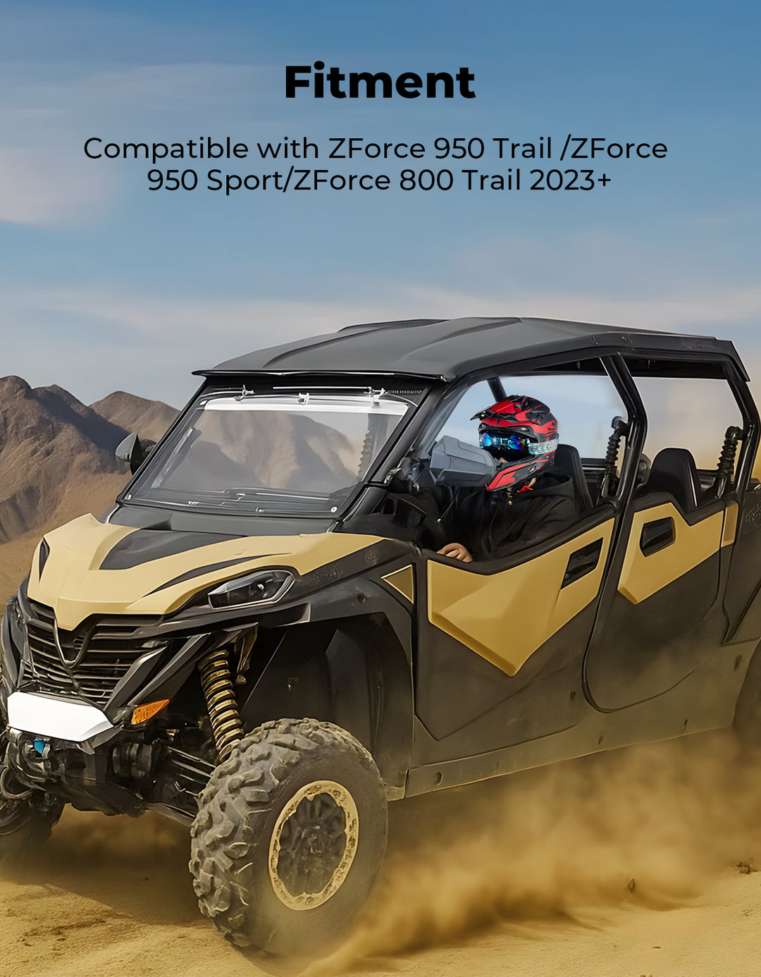 3-in-1 Flip Windshield for 2023+ CFMOTO ZForce 950 Sport | 800 Trail