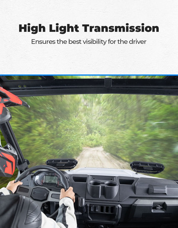 3-in-1 Vented Windshield for Polaris Ranger 1000 & XP 900/1000 (2014-2026) - Kemimoto