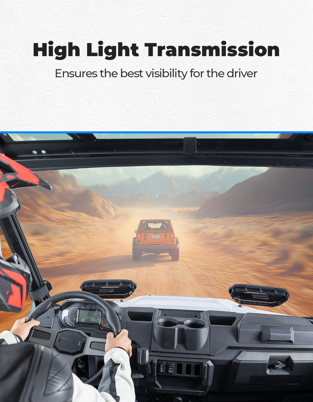 3-in-1 Vented Windshield for Polaris Ranger 1000 & XP 900/1000 (2014-2026) - Kemimoto