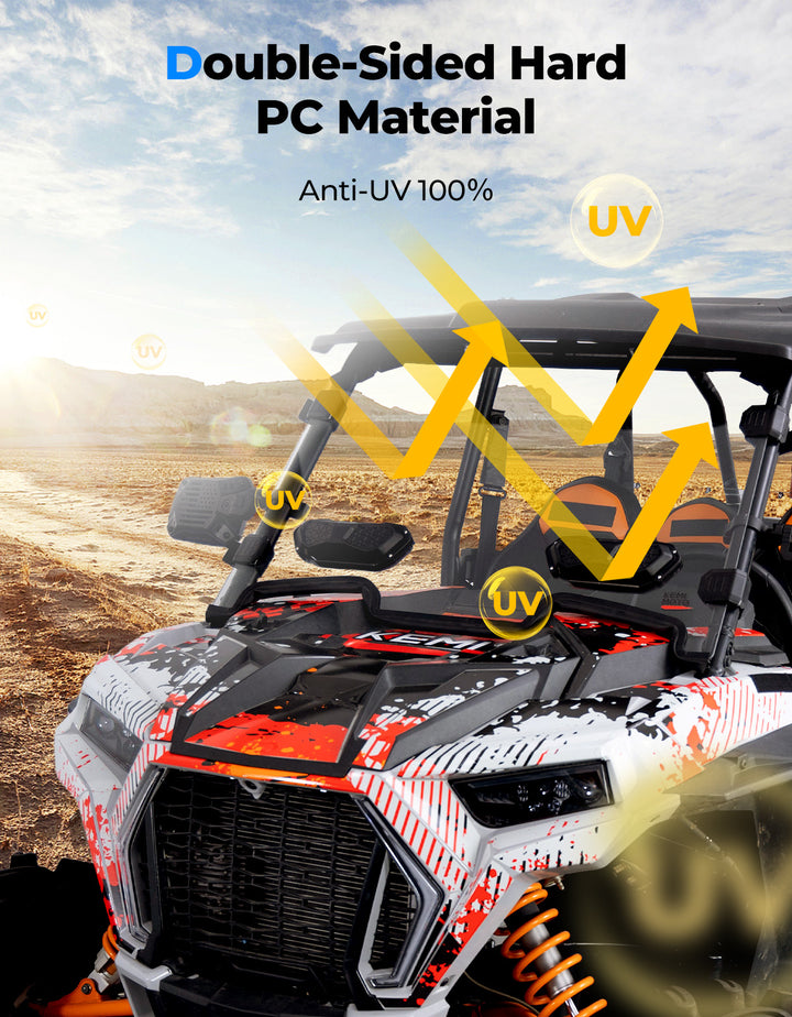 UTV Vent Windshield for Polaris RZR XP 1000 / XP 4 1000 / XP Turbo / XP 4 Turbo