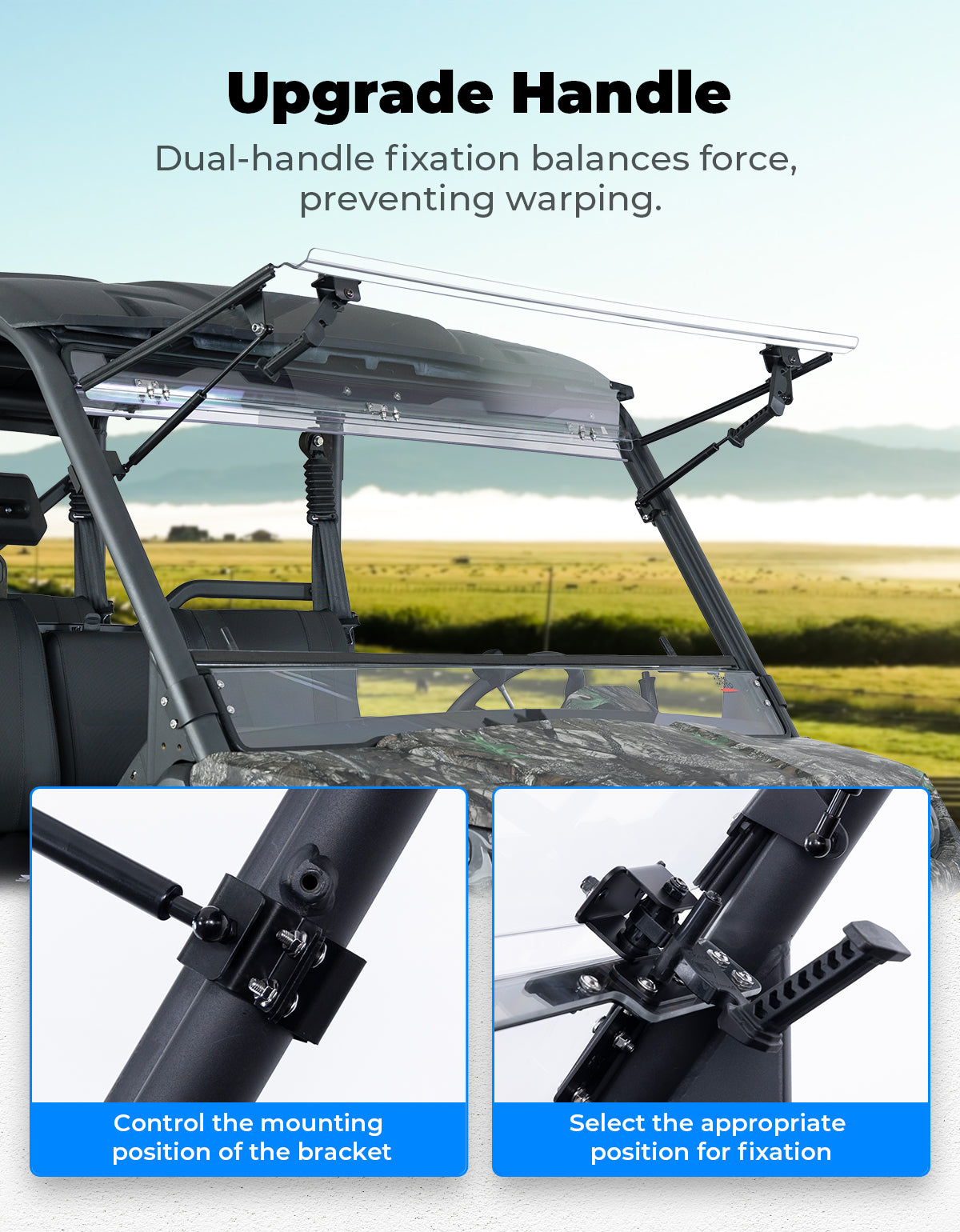 2-IN-1 Flip Windshield for CFMOTO UForce 1000 / 1000XL