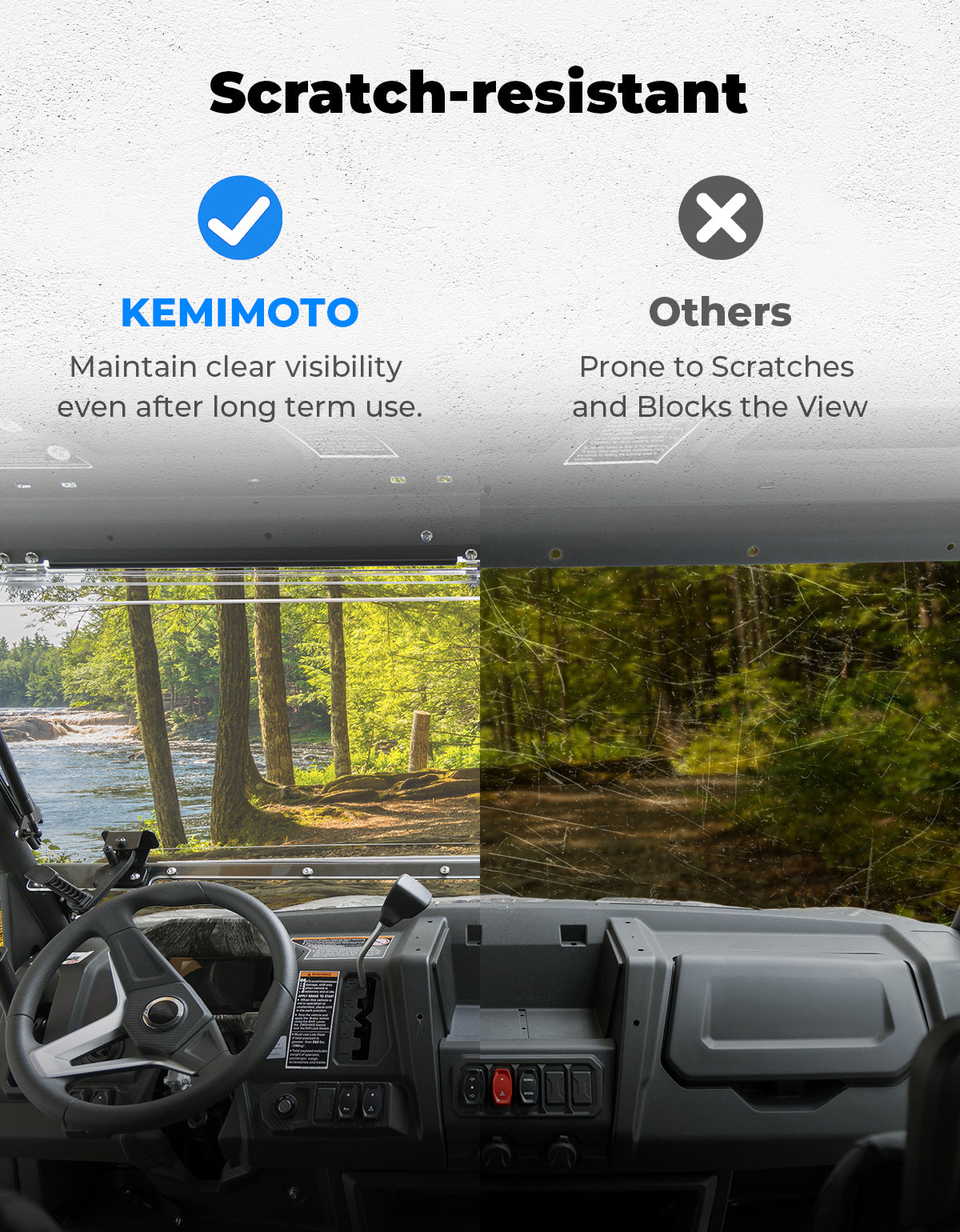 2-IN-1 Flip Windshield for CFMOTO UForce 1000 / 1000XL