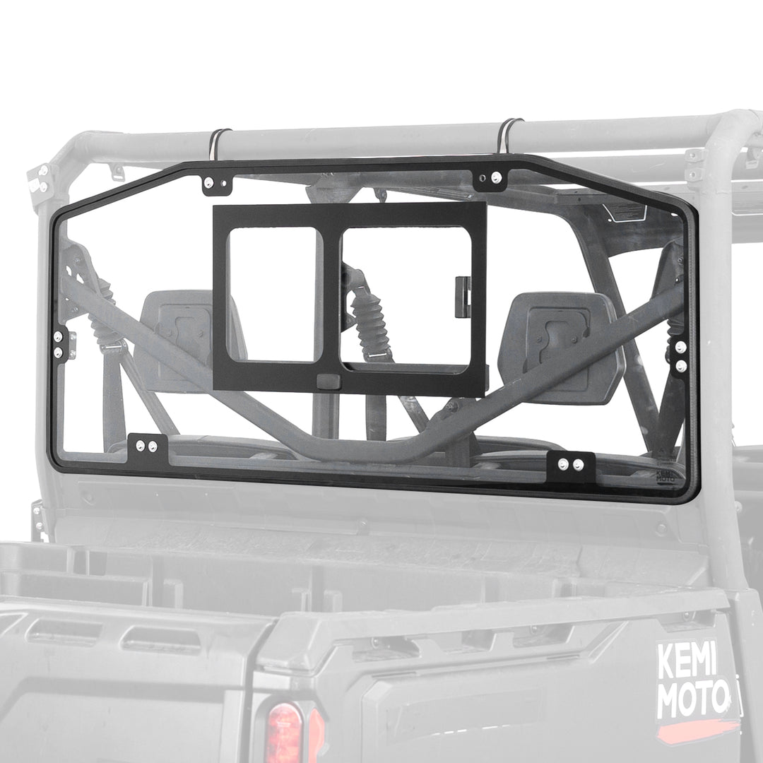 Glass Rear Windshield with Sliding Window for Can-Am Defender & Defender Max HD5/HD8/HD10 (2016–2026) – 5MM DOT Laminated Safety Glass, Scratch-Resistant