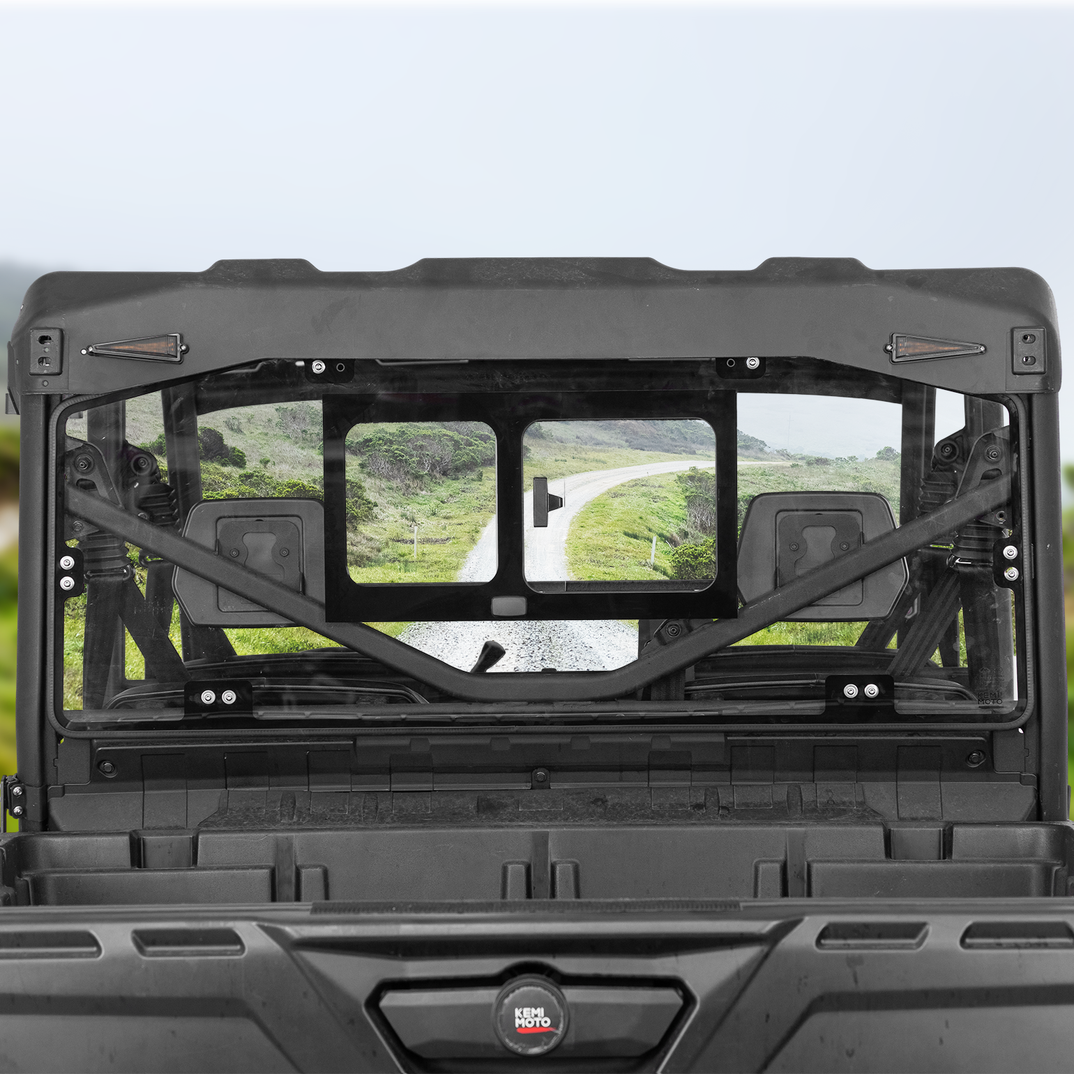 Glass Rear Windshield with Sliding Window for Can-Am Defender & Defender Max HD5/HD8/HD10 (2016–2026) – 5MM DOT Laminated Safety Glass, Scratch-Resistant