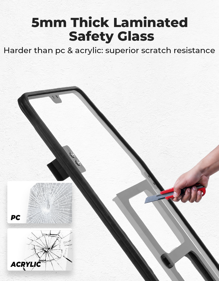 Glass Rear Windshield with Sliding Window for Can-Am Defender & Defender Max HD5/HD8/HD10 (2016–2026) – 5MM DOT Laminated Safety Glass, Scratch-Resistant