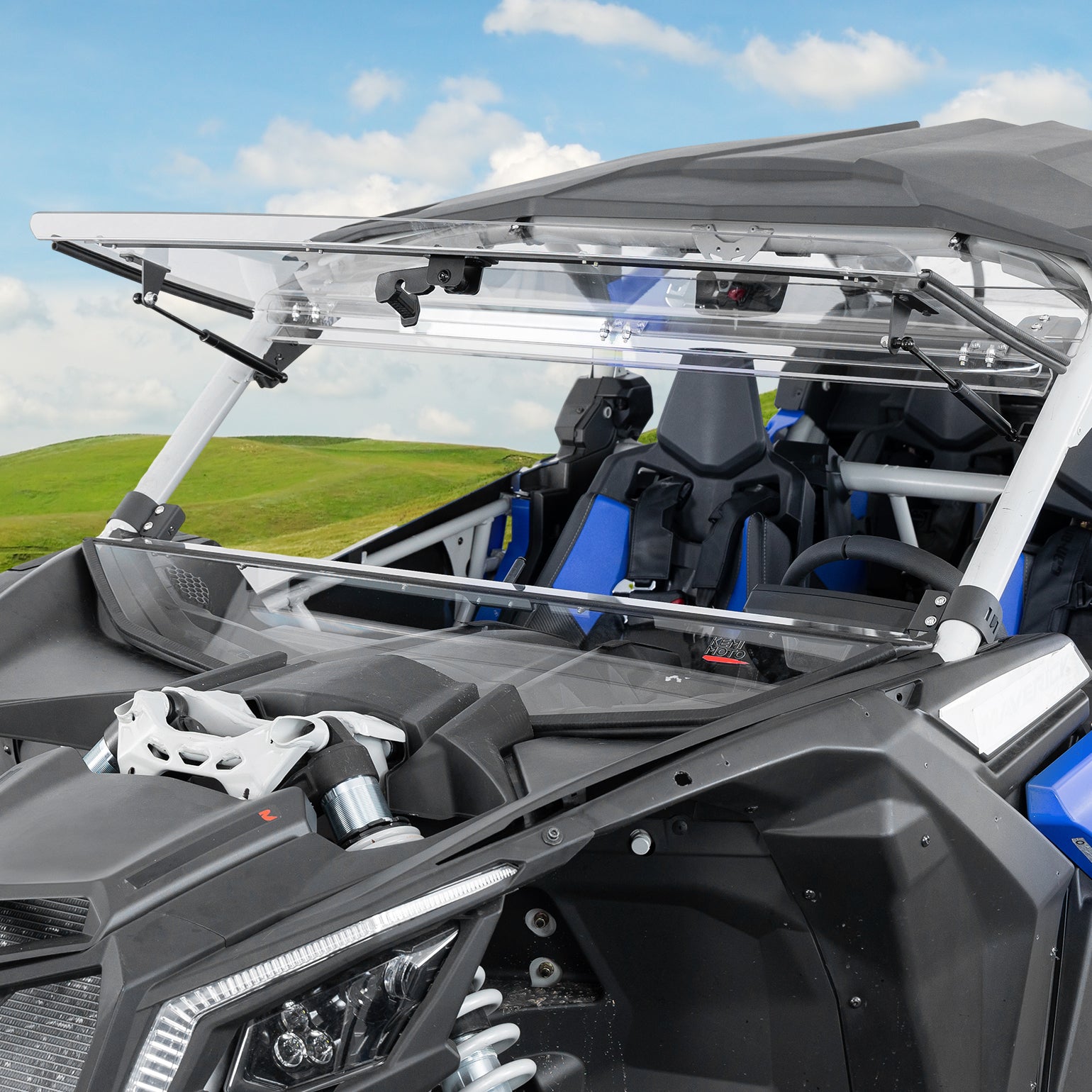 Clear 3-in-1 Front Flip Windshield for Can-Am X3 & X3 Max – Hard-Coated 1/4