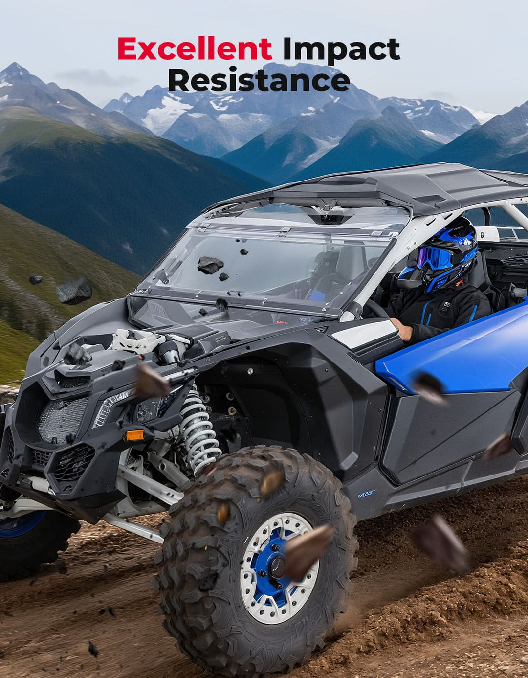 Clear 3-in-1 Front Flip Windshield for Can-Am X3 & X3 Max – Hard-Coated 1/4" Polycarbonate, Scratch Resistant - Kemimoto