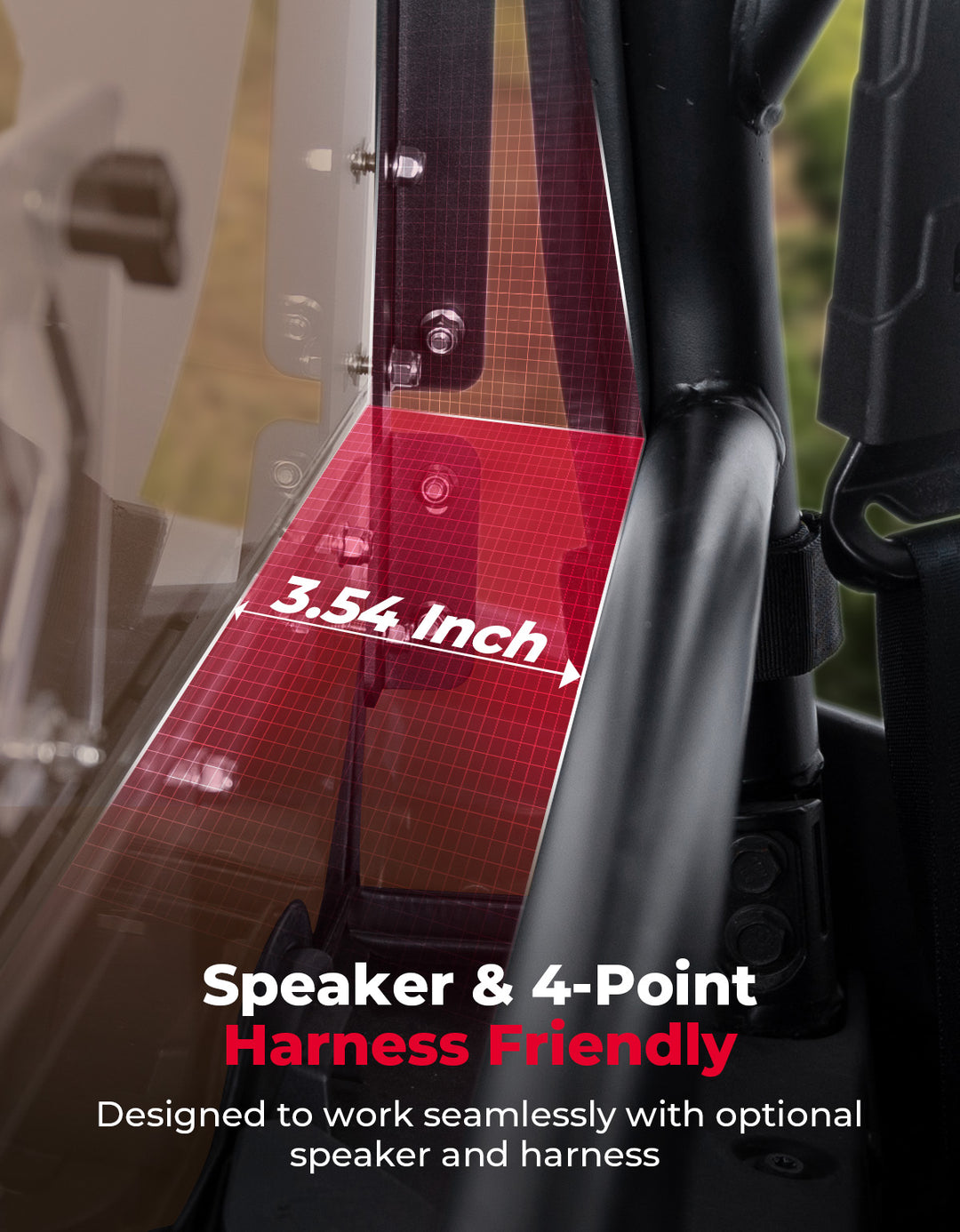 UTV Sliding Vented Tinted Rear Windshield for 2024+ Polaris RZR XP 1000 / RZR XP4 1000