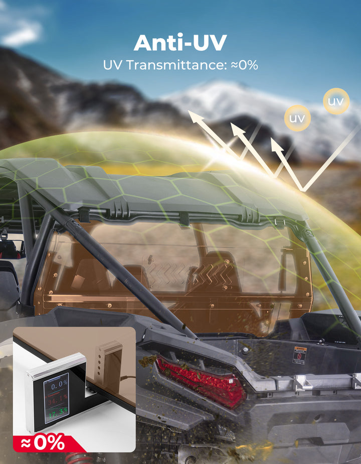 UTV Sliding Vented Tinted Rear Windshield for 2024+ Polaris RZR XP 1000 / RZR XP4 1000