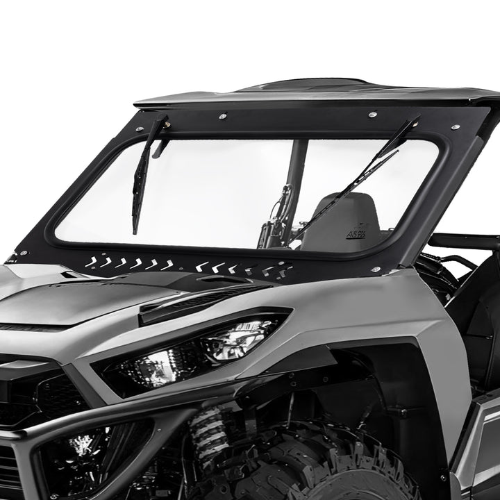 Vented Glass Windshield with Wipers for Kawasaki Teryx