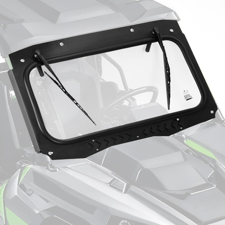 Vented Glass Windshield with Wipers for Kawasaki Teryx