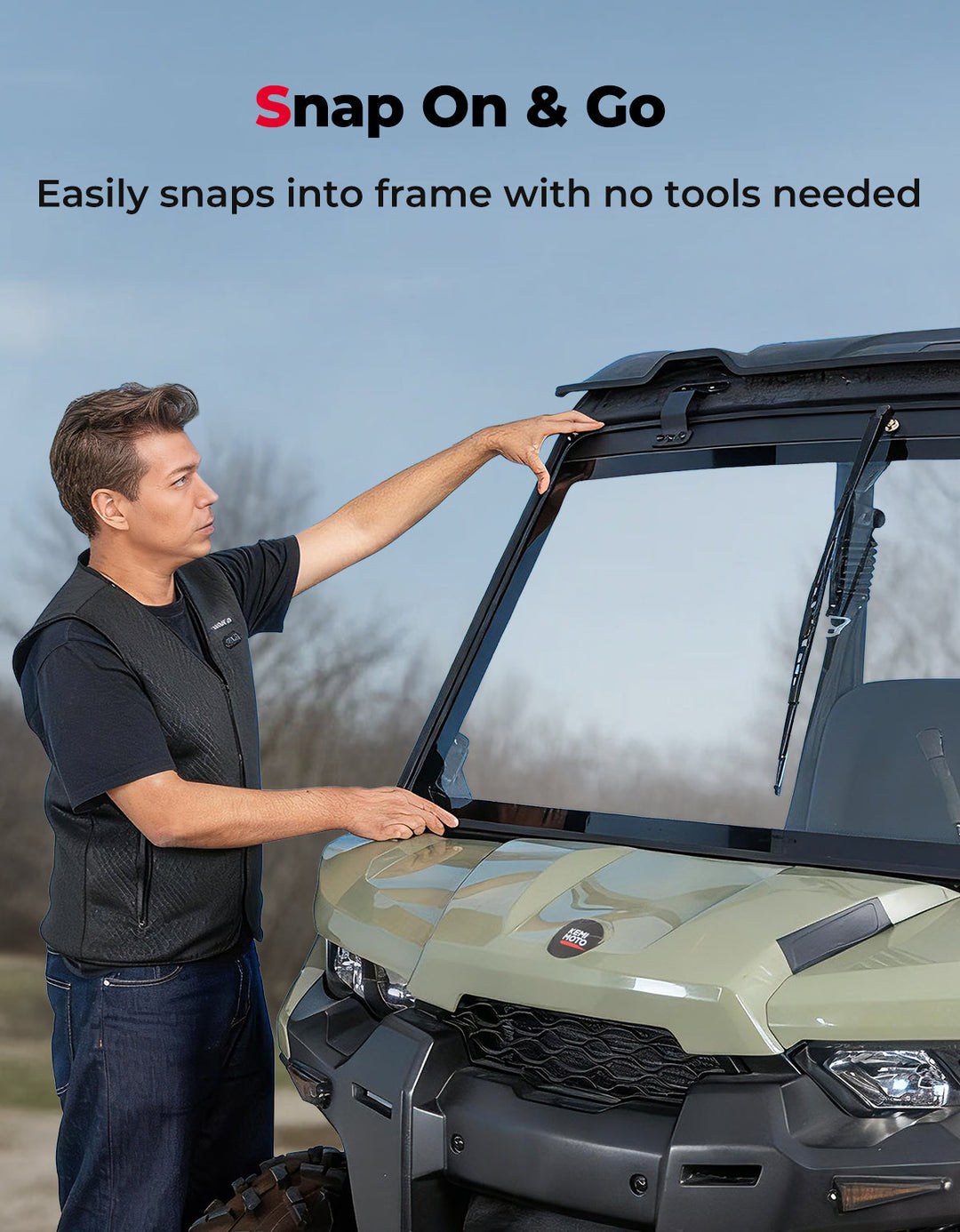 Can-Am Defender Glass Windshield with Manual Wipers (2016–2026) - Kemimoto