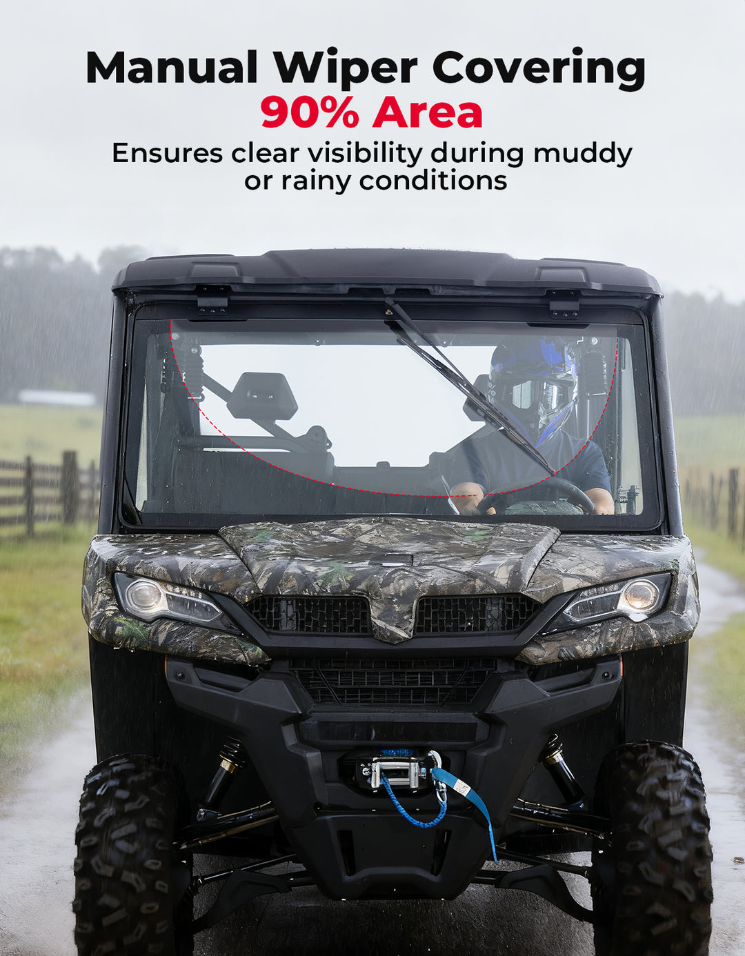 UTV Glass Windshield with Wipers for CFMOTO UForce 1000| 1000 XL