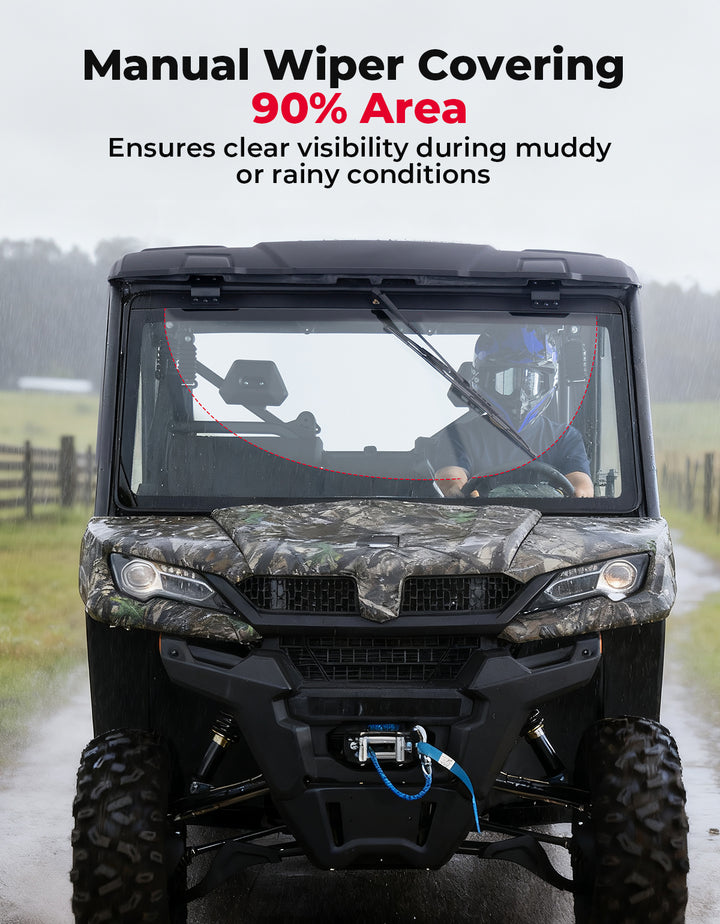 UTV Glass Windshield with Wipers for CFMOTO UForce 1000| 1000 XL