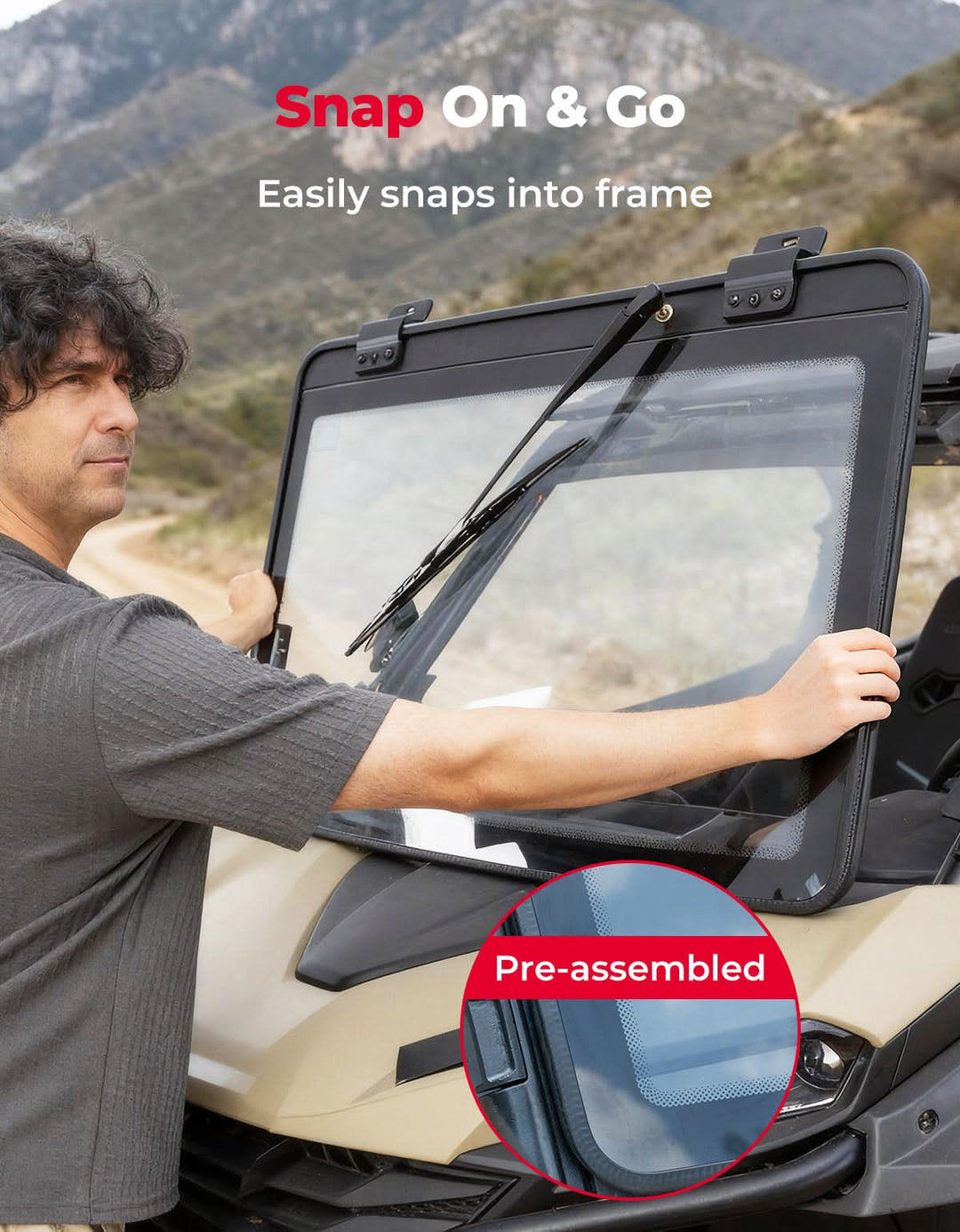 UTV Glass Windshield with Wiper For CFMOTO ZForce 950| ZForce 800（2023+） - Kemimoto