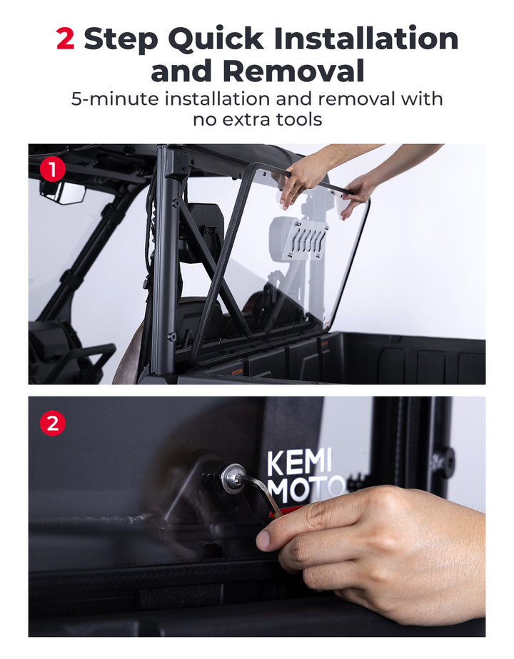 2-in-1 Vented Rear Windshield for CFMOTO UFORCE U10 Pro|XL