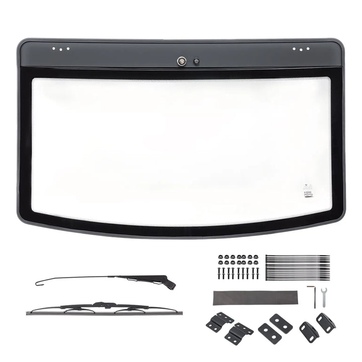 UTV 9/32" Glass Windshield with Trigger-Activated Electric Wiper for Polaris Ranger 1000 / XP 1000 / XP 900 & Crew 2013-2026
