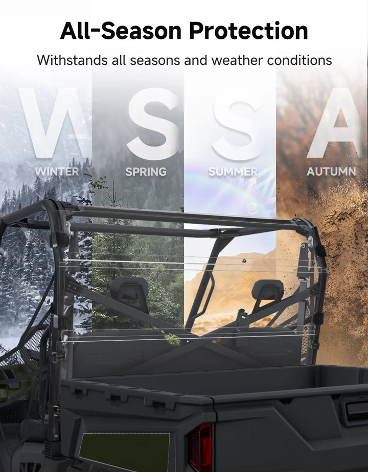Hard-Coated Scratch-Resistant Rear Windshield for Polaris Ranger 570 Full Size / 800 / 800 XP / Crew2012-2025