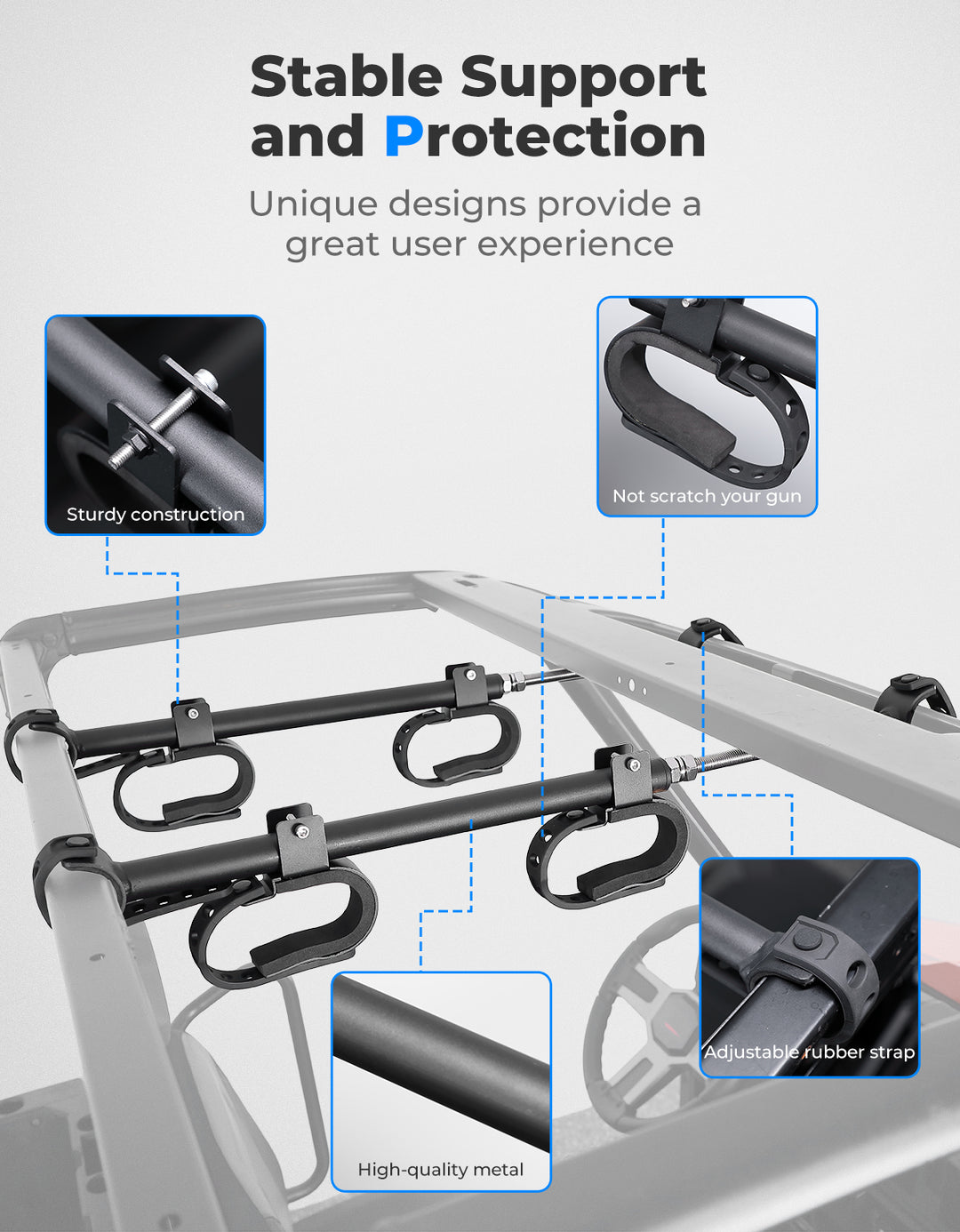 Overhead Bracket Holder Rack (Front to Back)