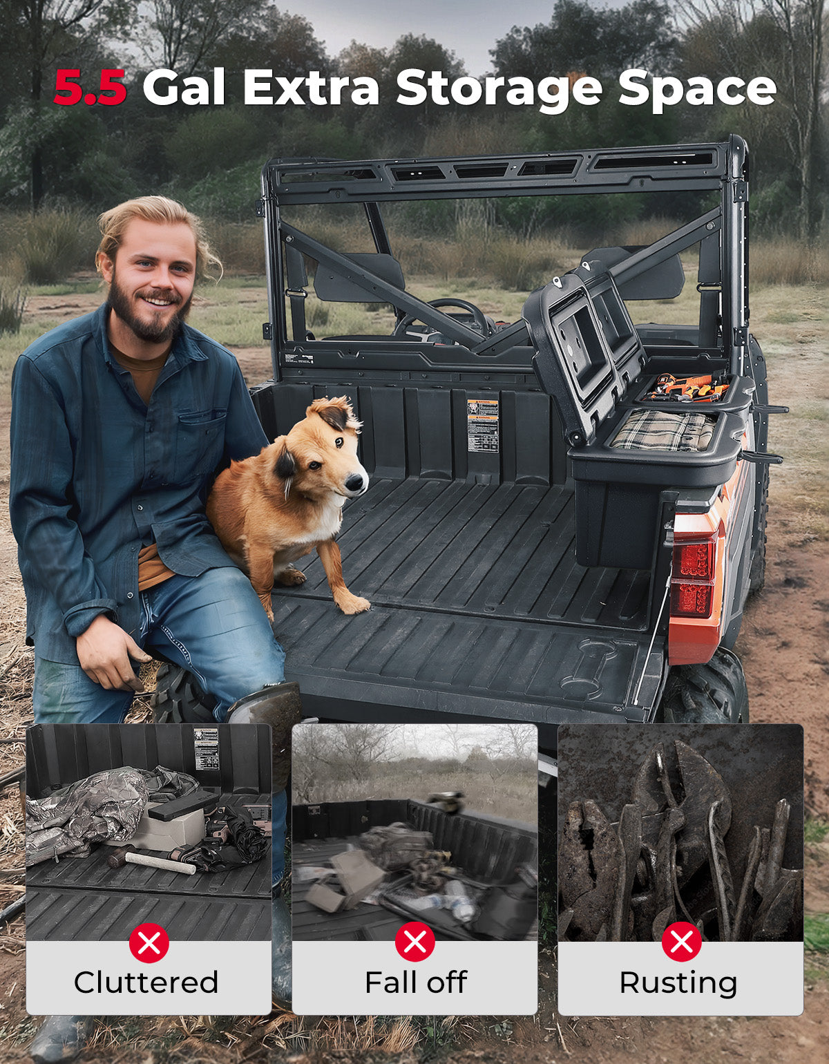 20L Cargo Storage Box (Driver Side) for Polaris Ranger/ General