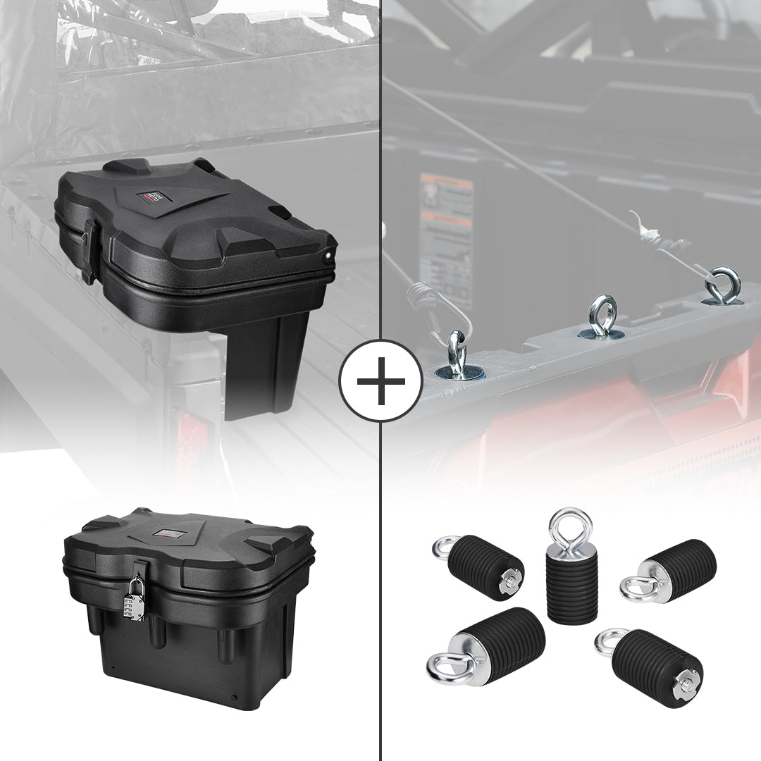 Cargo Storage Device Tool Box & Tie Down Anchors for Polaris Ranger General