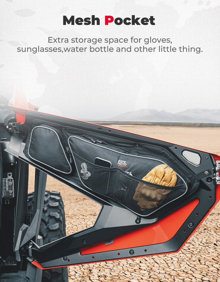 Front Door Bag with Removable Knee Pad for Polaris RZR PRO XP 2020-2023