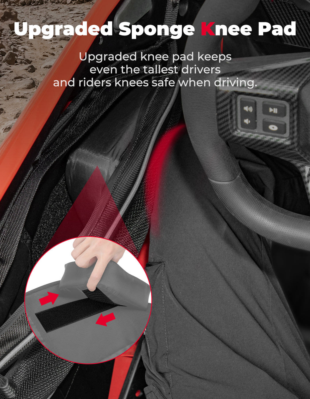 Front Door Bag with Removable Knee Pad for Polaris RZR PRO XP 2020-2023