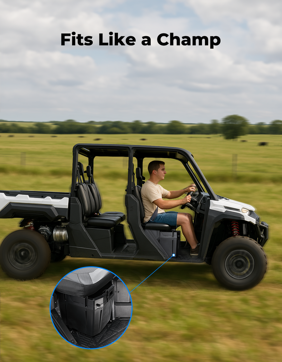 Under Seat Dry Storage Box for Polaris Ranger XP 1000/CREW