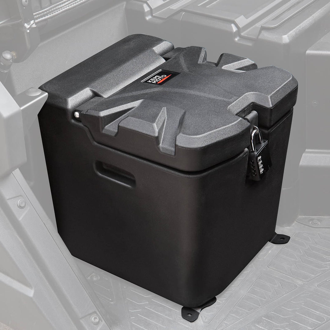 Polaris Ranger XP 1000 Adjustable Break Away Side Mirrors & Under Seat Storage Box - KEMIMOTO