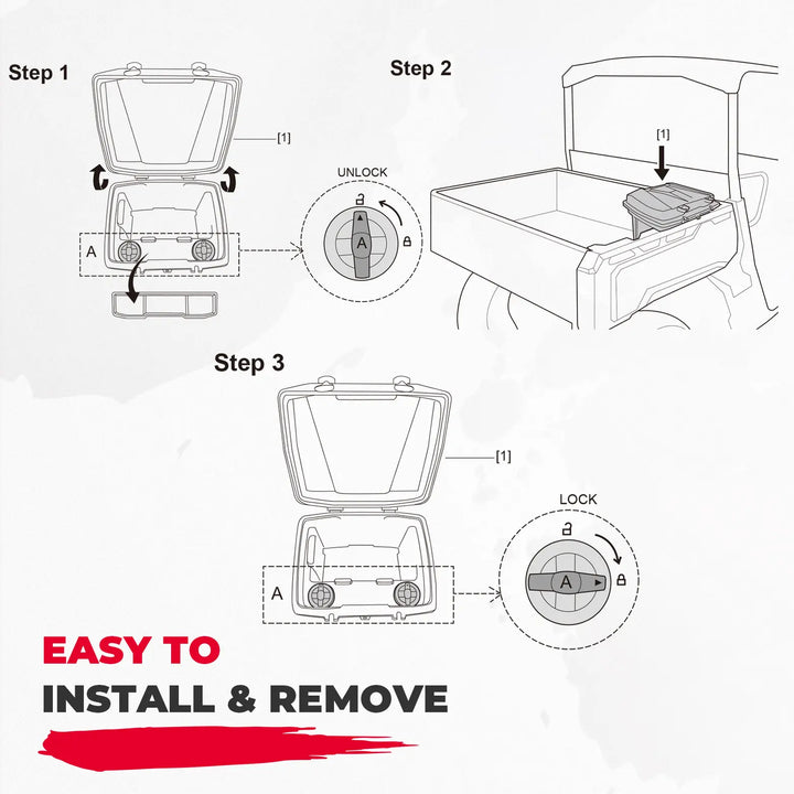 Removable 20L Cargo Storage Box for Can-Am Defender HD5|8|10