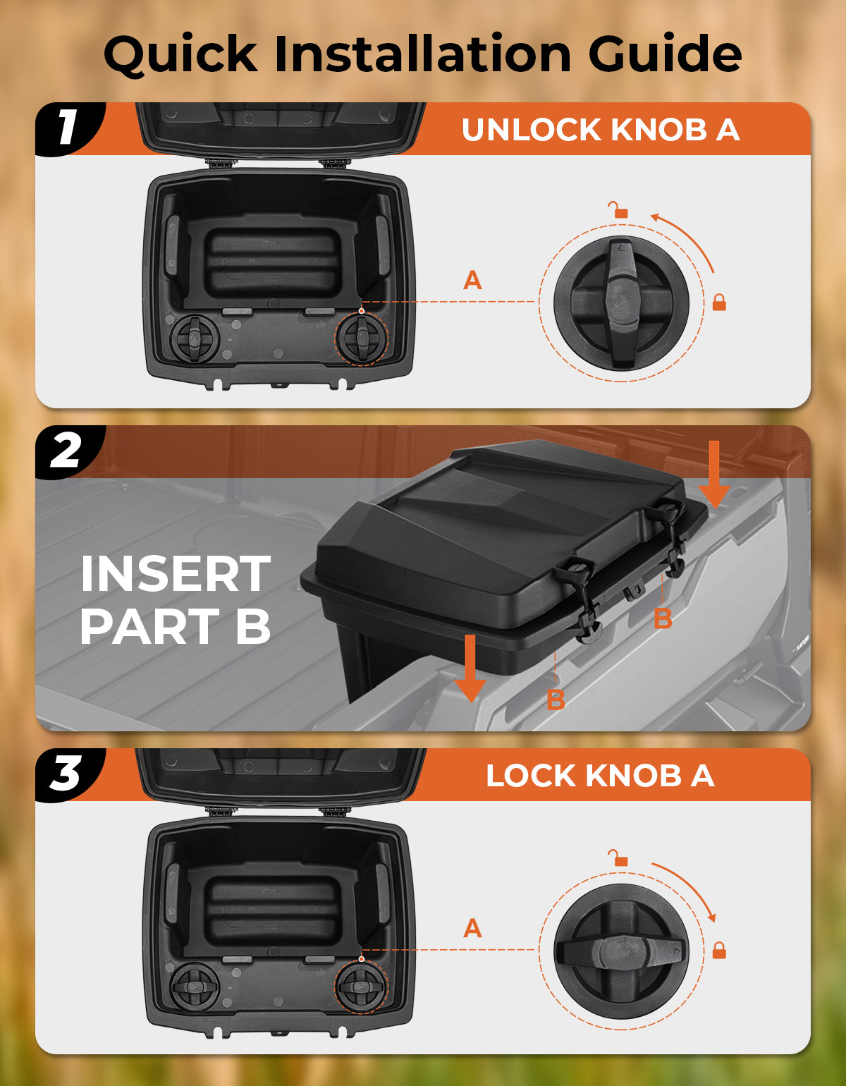 Removable Cargo Storage Box for Can Am Defender