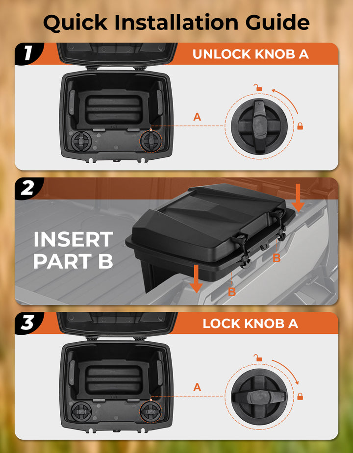 Removable Cargo Storage Box for Can Am Defender
