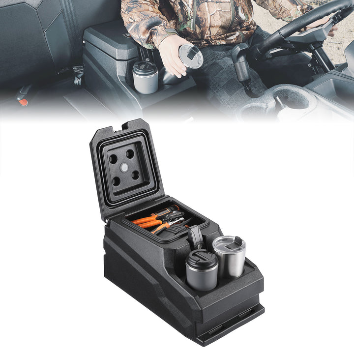 UTV Bench Seat Center Console Box for Polaris Ranger XP 1000/Crew 2017-2024