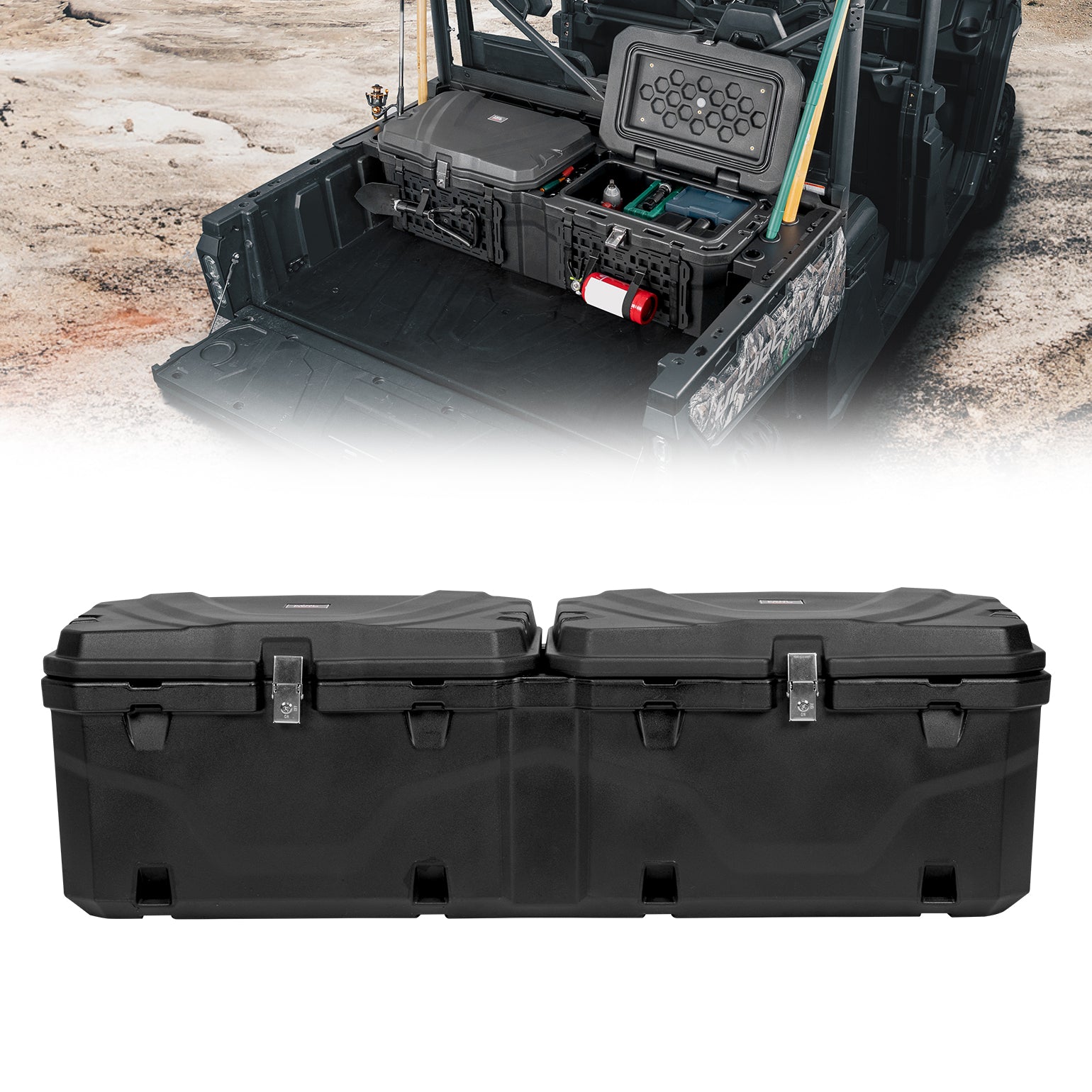 110L/29Gal UTV Bed Storage Box For CFMOTO Uforce 1000 | 1000XL