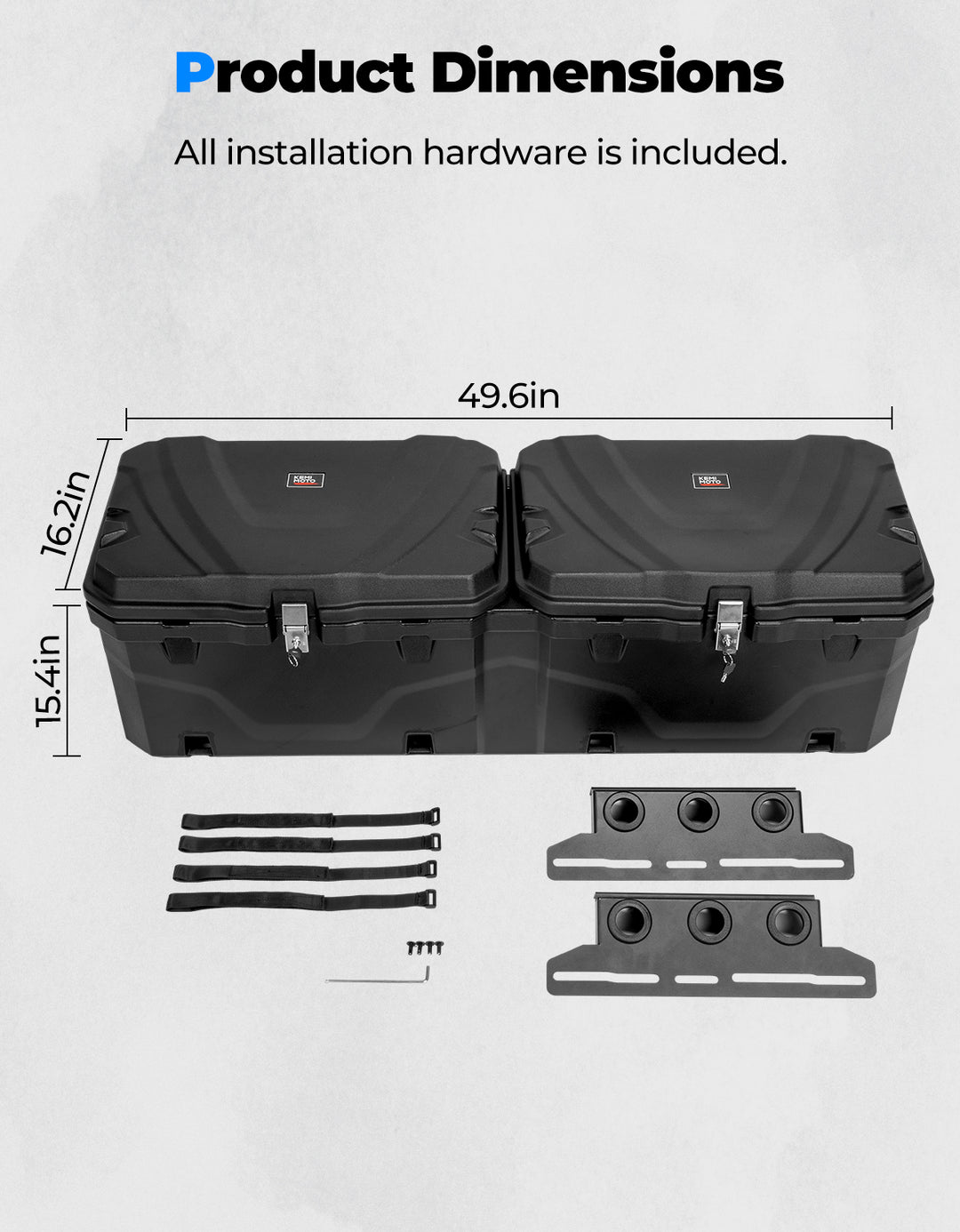 110L/29Gal UTV Bed Storage Box For CFMOTO Uforce 1000 | 1000XL