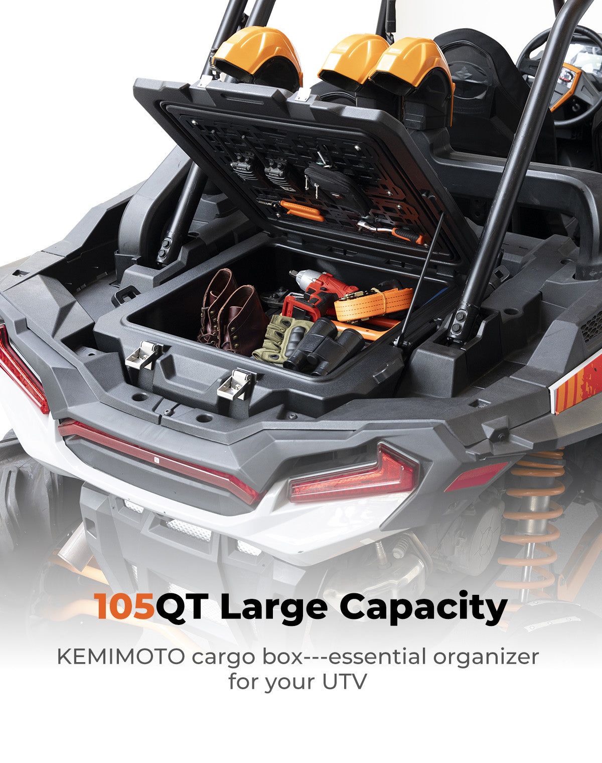 100L UTV Rear Cargo Box for Polaris RZR XP 1000 /4 (2019-2023)
