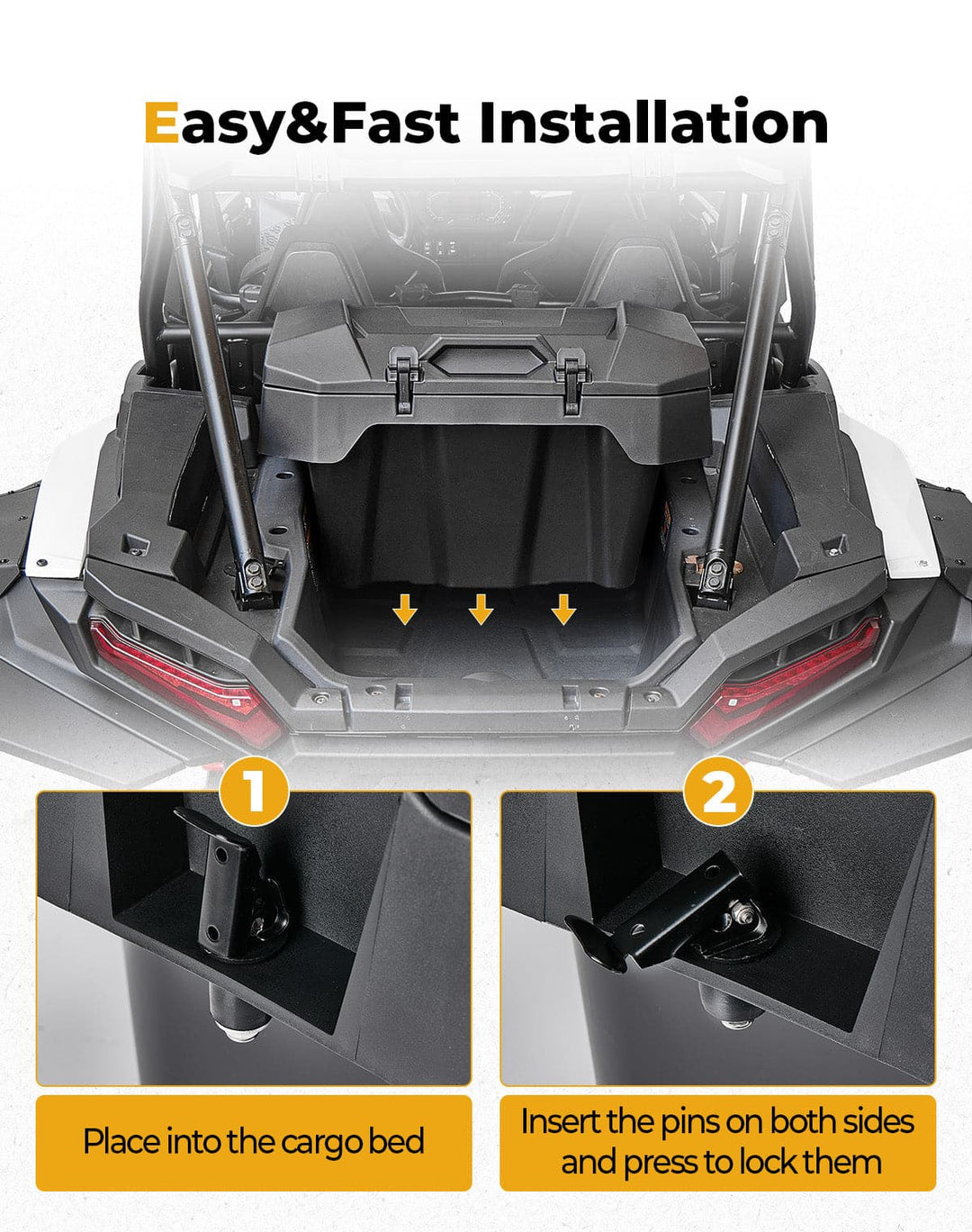 Rear Cargo Box 82QT for Polaris RZR XP 1000/4 1000 2024-2025 - Kemimoto