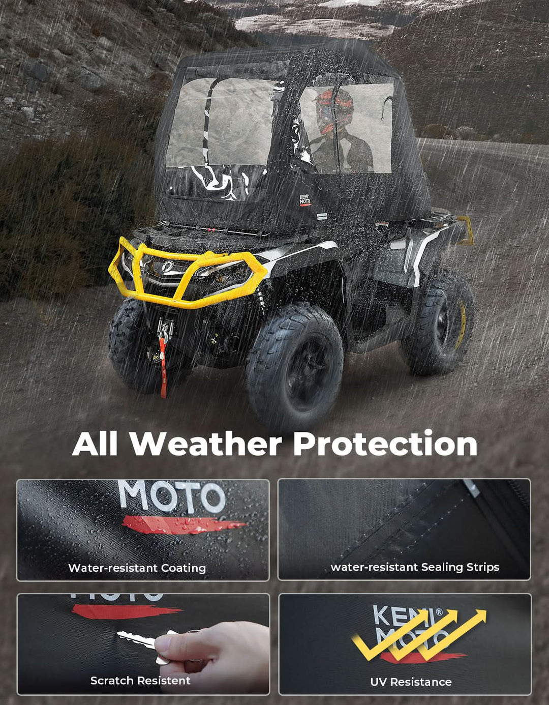 Universal ATV Cab Enclosure for Polaris|Can-Am|Kawasaki|CFMOTO