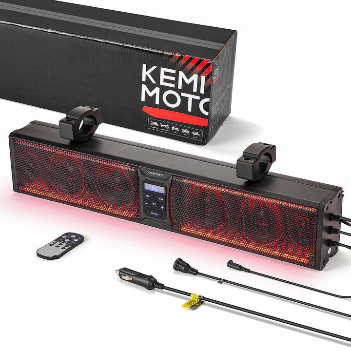 UTV Sound Bar RGB 25'' Bluetooth Multicolor Lights 500W Amplifier 1.25''-2'' Roll Bar