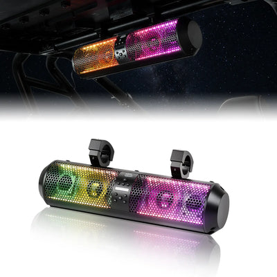 18" UTV Sound Bar with RGB & Bluetooth for 1.56"-2.25" Cages