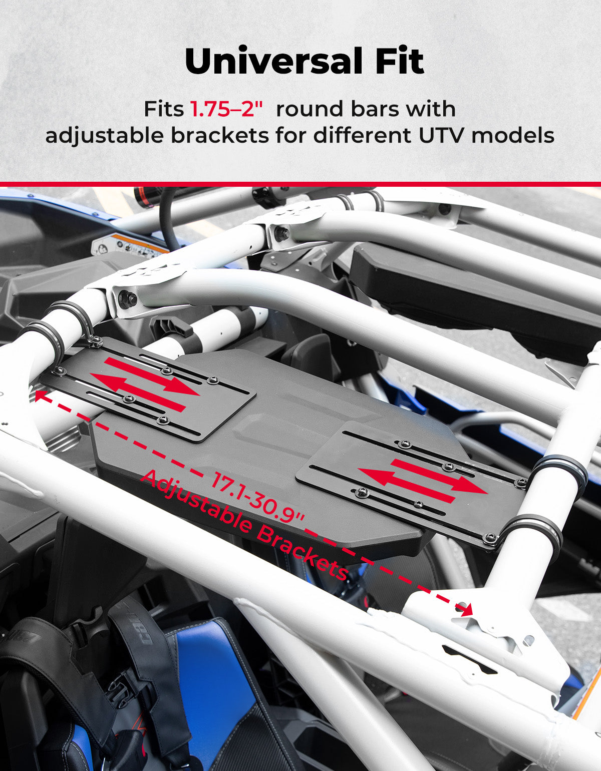 UTV Sound System 6.5 Inch Speakers Overhead Stereo Bluetooth Fits 1.625-1.9in Roll Cages